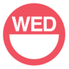 Nevs DaySpots - Wednesday 1" circle White w/Red DDOT-W1